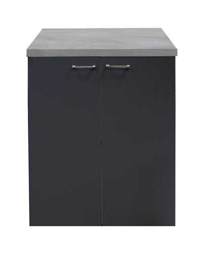 Mobile multiuso 71x65 lavanderia due ante grigio opaco con top grigio spatolato