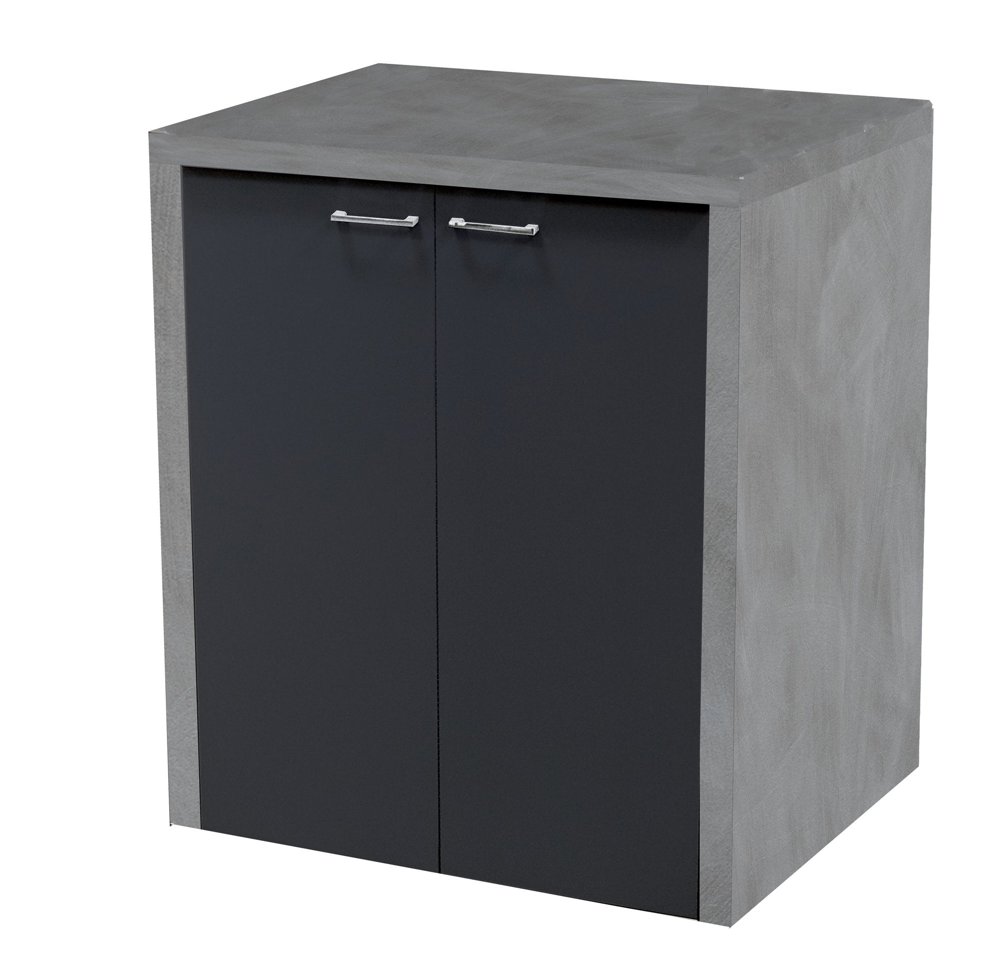 Porta lavatrice asciugatrice 78,5x65 con ante H 91 grigio in opaco installato su lavello, vista della bocca e della leva...