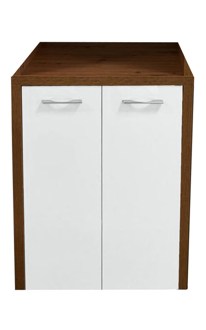 Mobile porta lavatrice asciugatrice 78,5x65 con ante H 91 con maniglie cromo noce bianco lucido