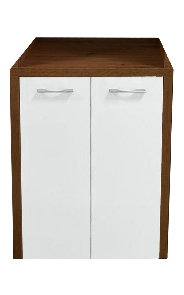 Mobile porta lavatrice asciugatrice 78,5x65 con ante H 91 con maniglie cromo noce bianco lucido