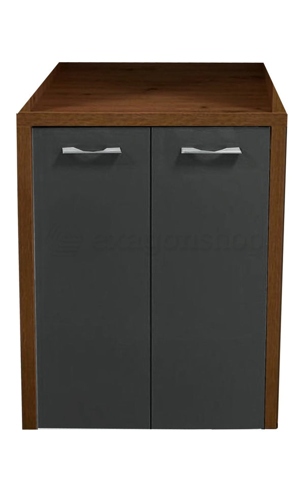 Mobile porta lavatrice asciugatrice 78,5x65 con ante H 91 con maniglie cromo noce grigio opaco