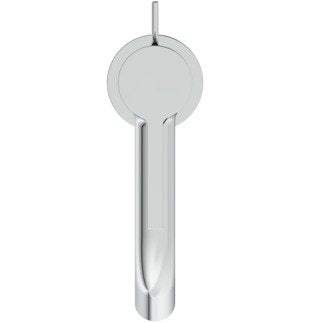Mobile sospeso 60x37 bianco opaco con lavabo lucido con lavabo e rubinetteria, vista frontale su sfondo neutro
