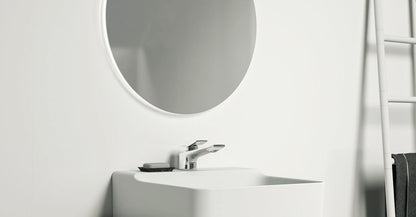Mobile sospeso 60x37 bianco opaco con lavabo lucido miscelatore cromo e specchio con luce Ideal Standard