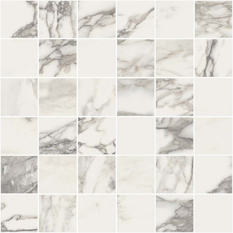 Mosaico 30x30 Effetto Marmo In Gres Porcellanato 9 mm in ceramica, superficie e texture ravvicinata del gres