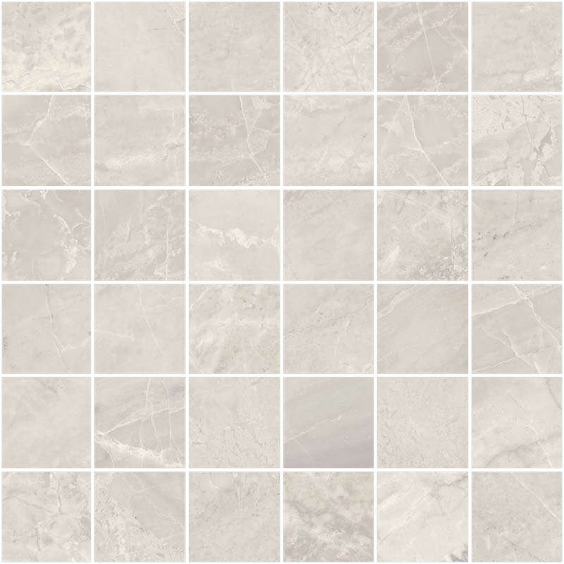 Mosaico 30x30 Effetto Marmo In Gres Porcellanato Silver in ceramica, superficie e texture ravvicinata del gres