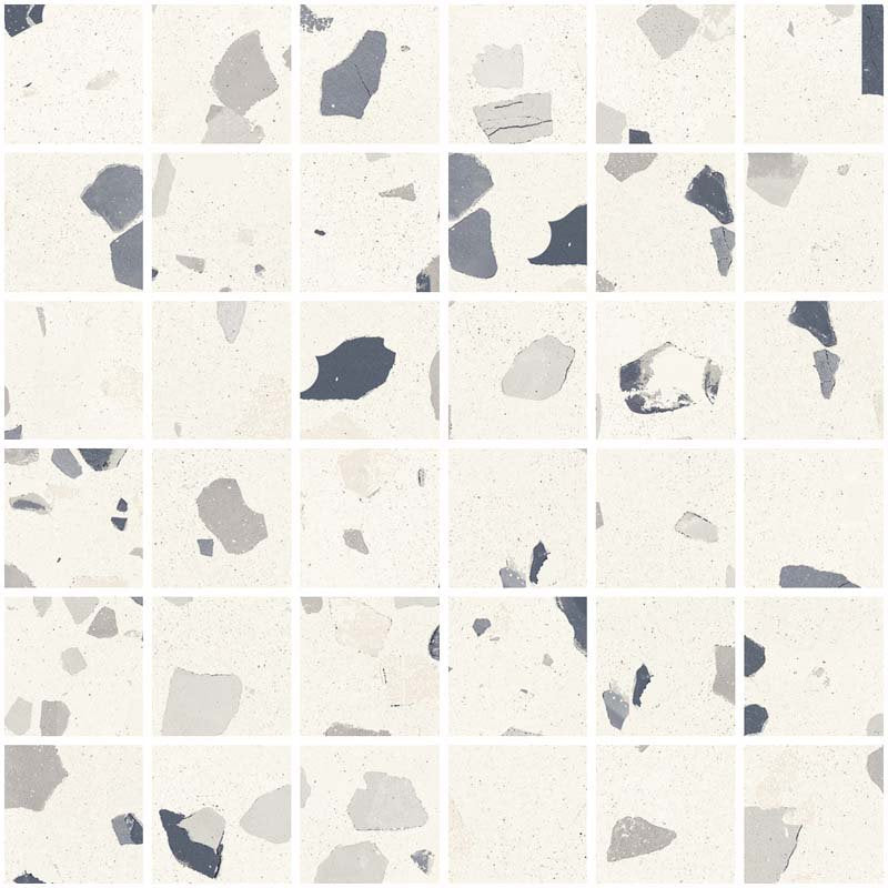 Mosaico 30x30 in gres White Ceramica Sant Agostino in gres porcellanato, superficie e texture ravvicinata del gres
