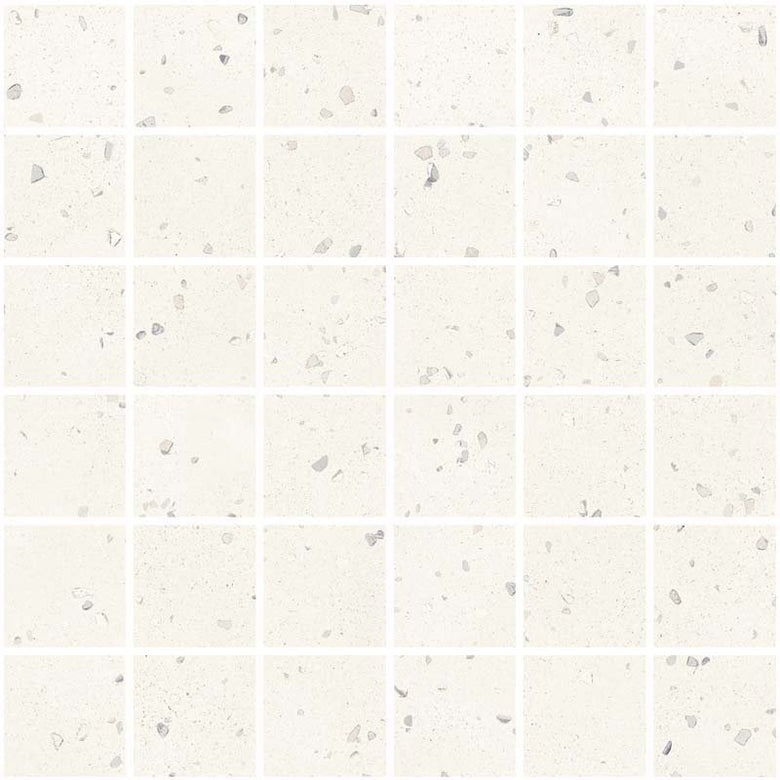 Mosaico 30x30 in gres White Ceramica Sant Agostino in gres porcellanato, superficie e texture ravvicinata del gres