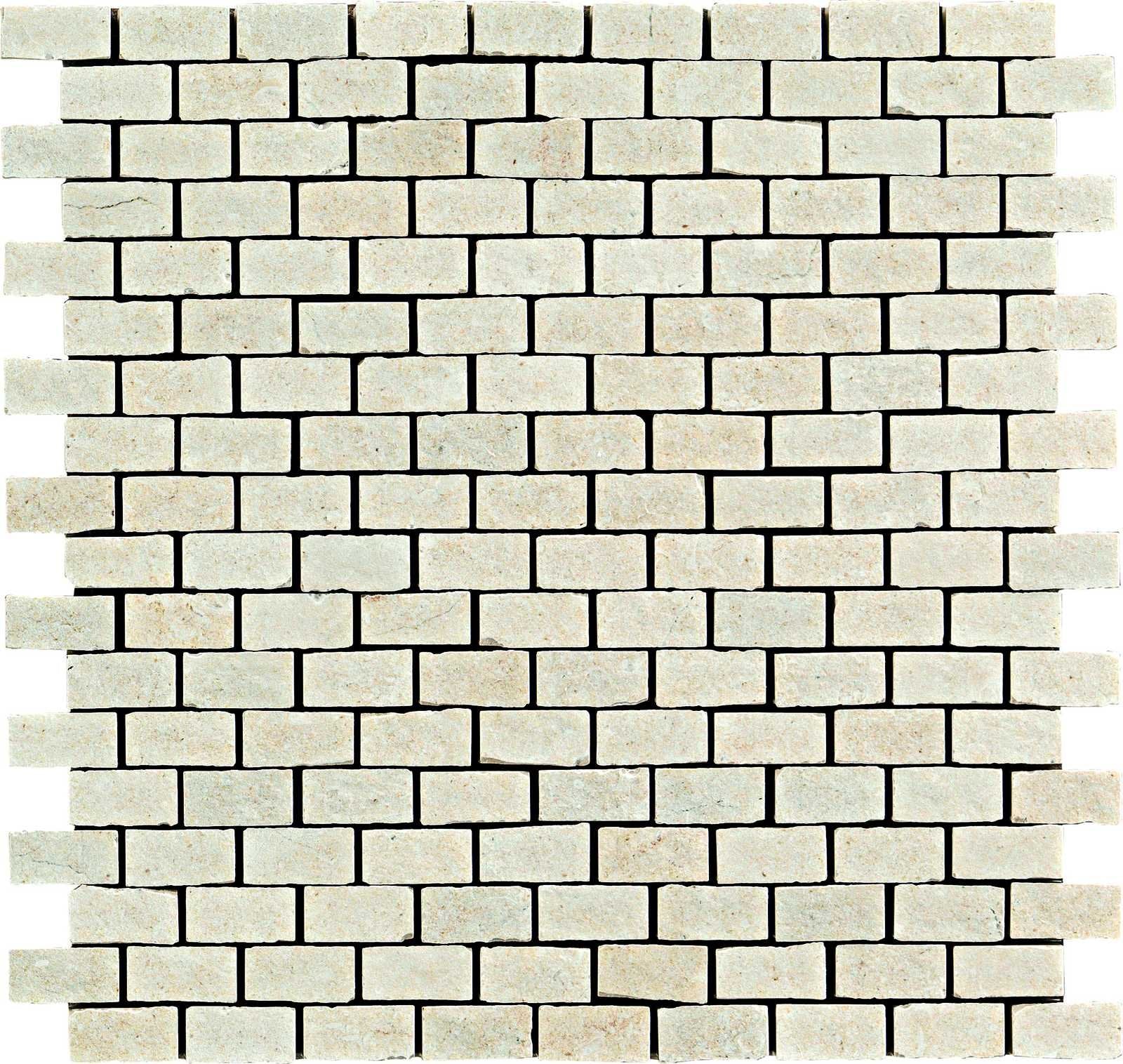 Mosaico 30x30 spaccatella 9,5 mm in gres porcellanato Spaccatella Avorio, superficie e texture ravvicinata del gres