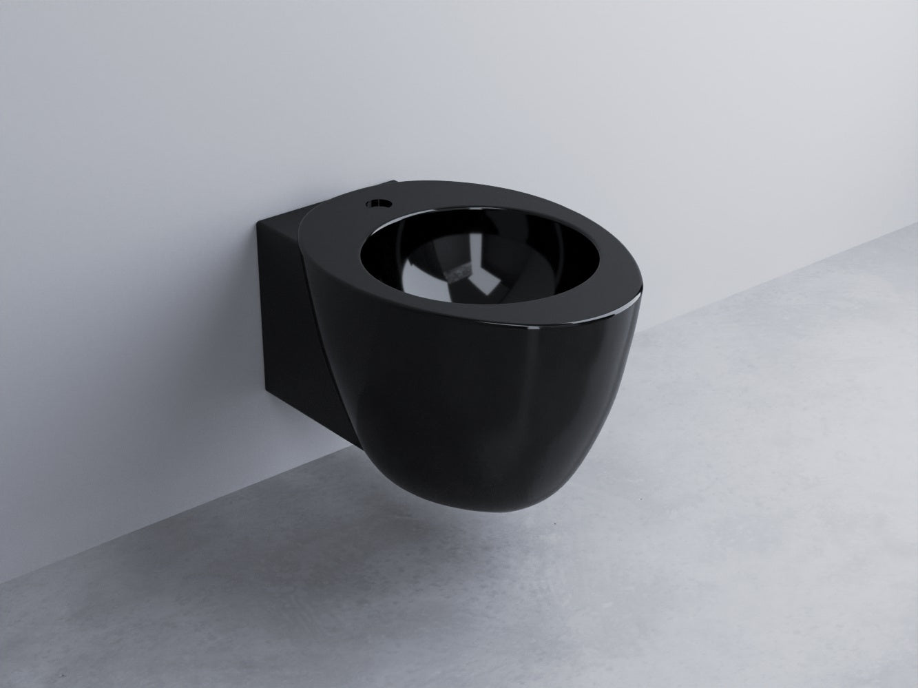 Cielo Le Giare bidet sospeso monoforo in ceramica nero in lucido ambientato su piano bagno con accessori