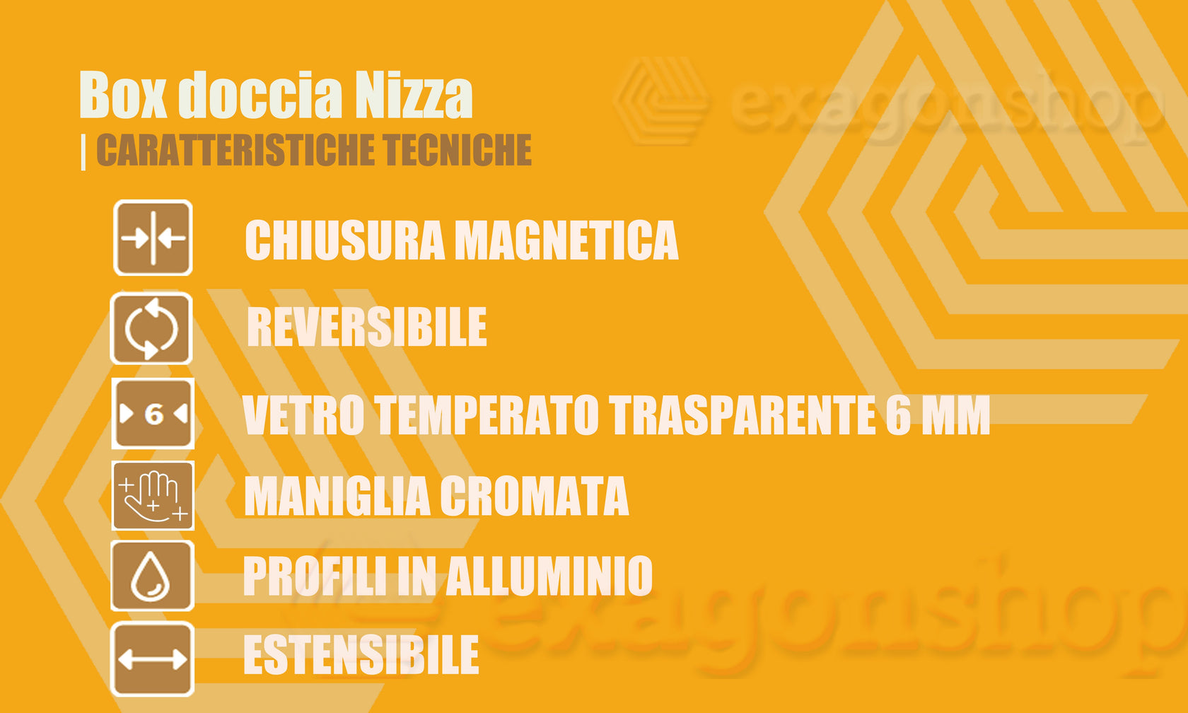 Box doccia 70x90 Nizza un battente reversibile 6 mm H 190 Cromato installato in bagno moderno con ante in vetro temperato...