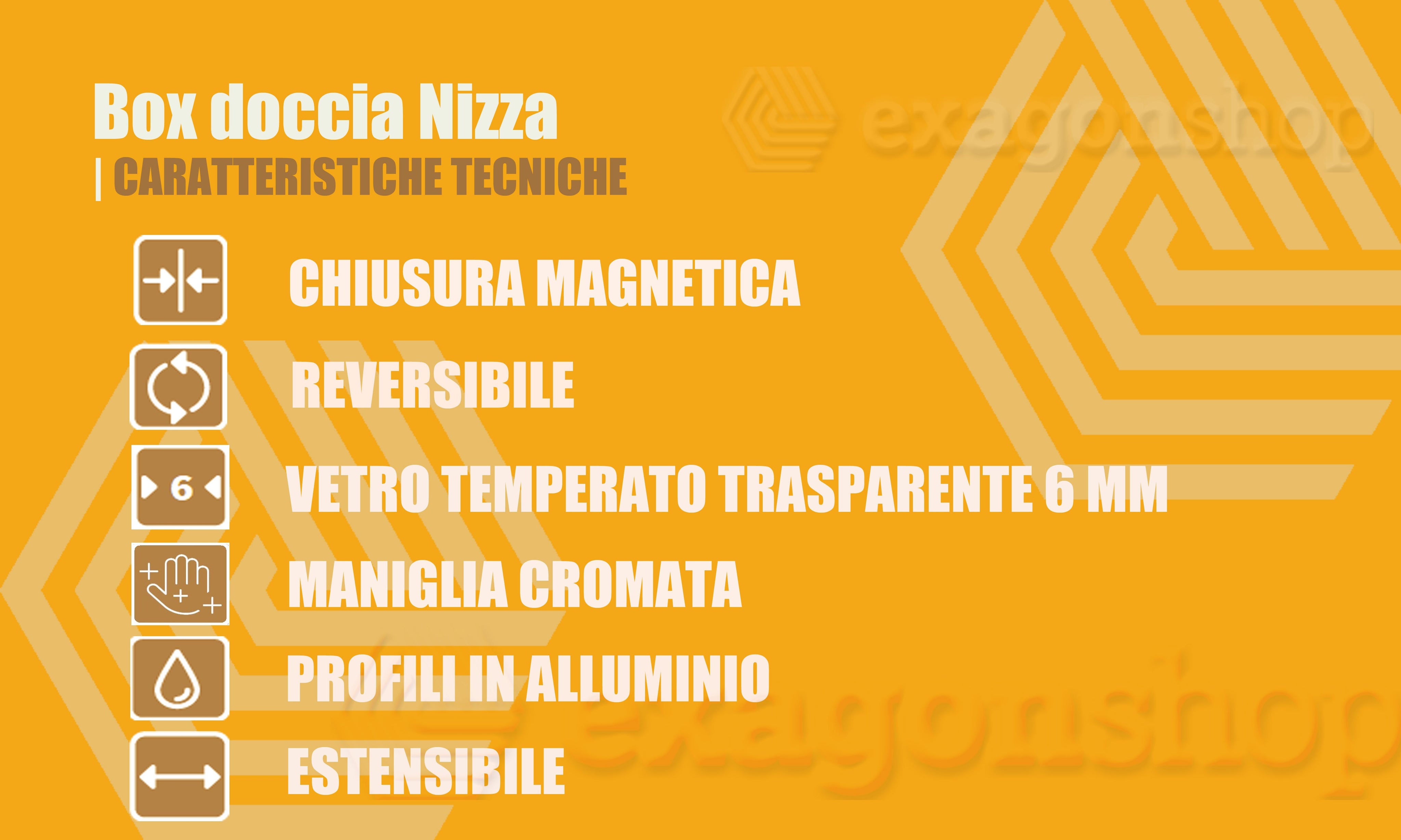 Box doccia 70x90 Nizza un battente reversibile 6 mm H 190 Cromato installato in bagno moderno con ante in vetro temperato...