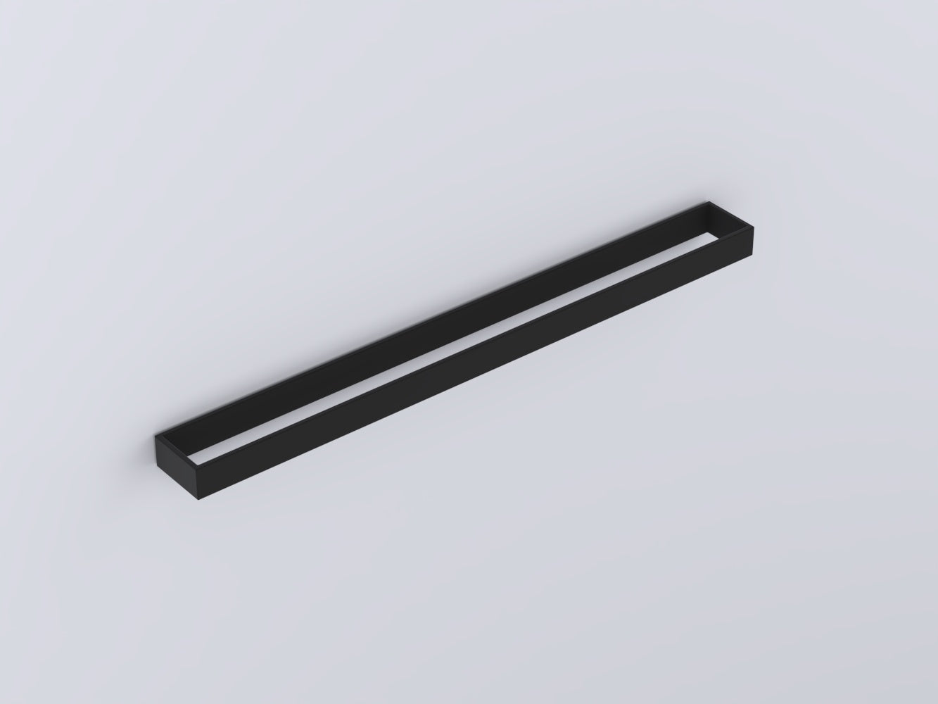Cielo portasciugamani 60 cm in acciaio nero matt ACPR60NM in opaco montato a parete, vista del design e della finitura