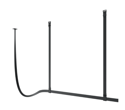 Flos Belt Lampada sospesa 200x150 in Alluminio e Pelle Naturale Nera
