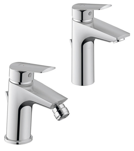 Duravit No1 Coppia Miscelatore Lavabo e Bidet Cromo