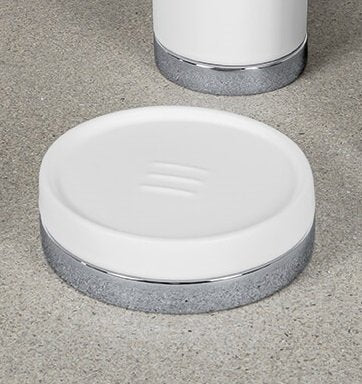 Colombo Nordic Porta Sapone da Appoggio in Ceramica Bianco Cromo Bianco Opaco montato a parete, vista del design e della...