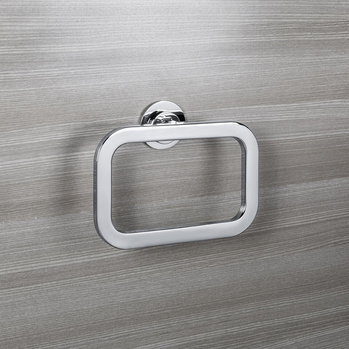 Colombo design Nordic Porta Salviette Ad Anello Cromo montato a parete, vista del design e della finitura