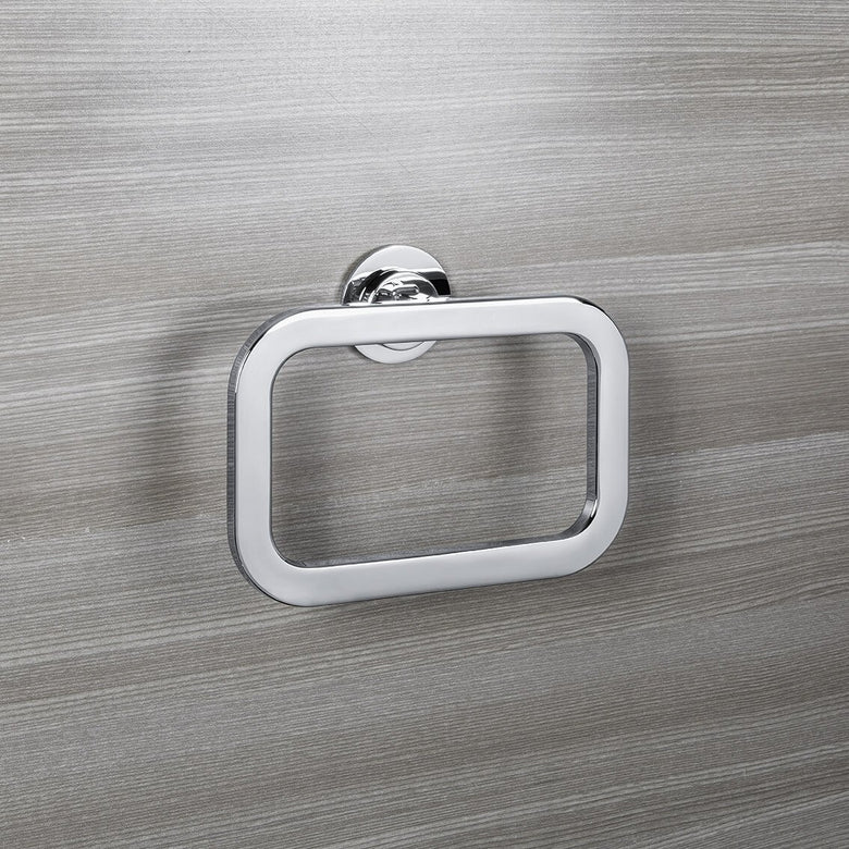 Colombo design Nordic Porta Salviette Ad Anello Cromo montato a parete, vista del design e della finitura