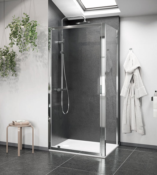 Novellini Lunes 2.0 G Box doccia 80x100 un battente in out H 195 trasparente silver