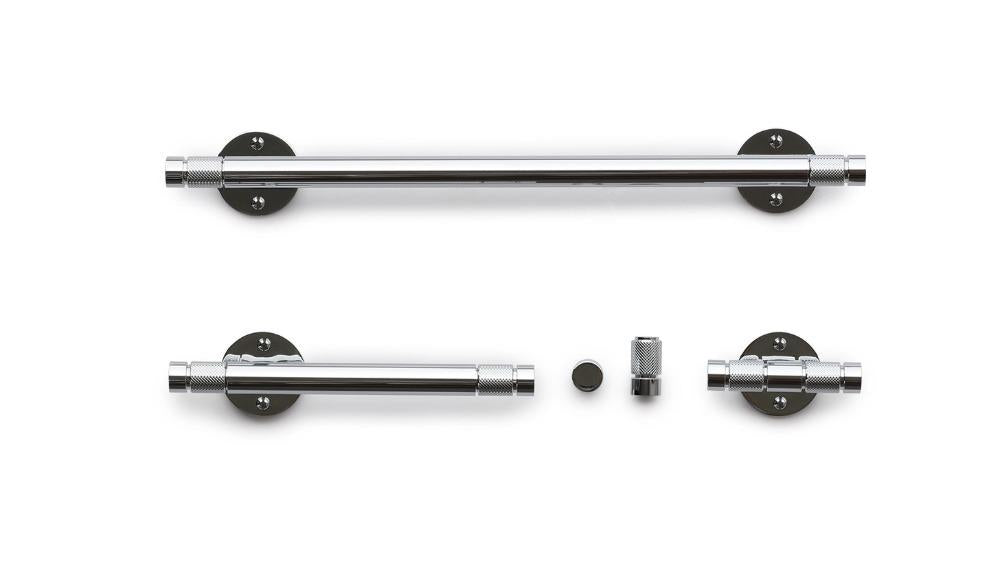 Bertocci officina 01 portasciugamani 40 cm cromo Cromo Lucido, vista laterale del profilo a muro