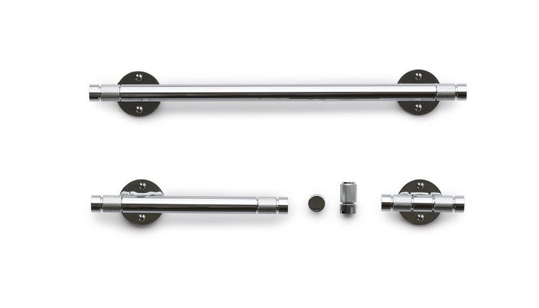 Bertocci officina 01 portasciugamani 40 cm cromo Cromo Lucido, vista laterale del profilo a muro