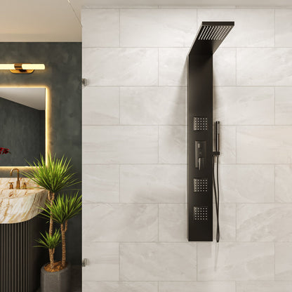 Pannello doccia idromassaggio Ibiza quadro in alluminio nero