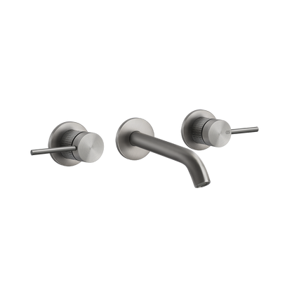 Gessi 54292 Parte esterna gruppo lavabo a parete 3 fori parte incasso non inclusa steel brushed