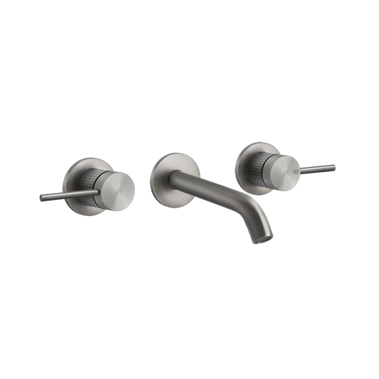 Gessi 54292 Parte esterna gruppo lavabo a parete 3 fori parte incasso non inclusa steel brushed