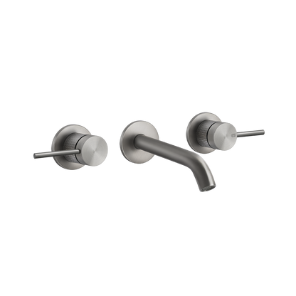 Gessi Cesello Parte esterna gruppo lavabo a parete 3 fori senza scarico steel brushed 544492