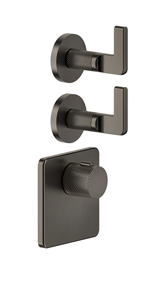 Parte esterna miscelatore doccia termostatico alta portata a parete parte incasso non inclusa black xl inciso 58124 Gessi