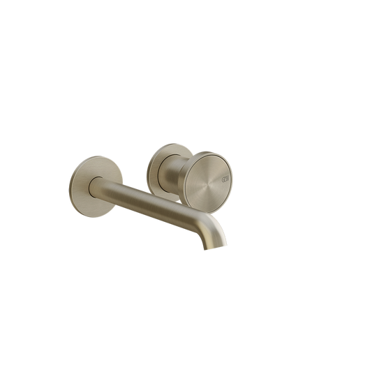Parte esterna miscelatore lavabo a parete bocca media senza scarico parte incasso non inclusa brass brushed 66088 Gessi