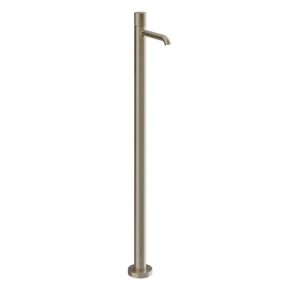 Gessi Cesello Parte esterna miscelatore lavabo da terra ambientato su piano bagno con accessori