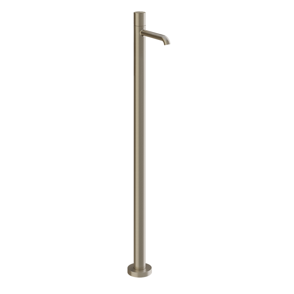 Gessi Habito Unito Parte esterna miscelatore lavabo a terra ambientato su piano bagno con accessori