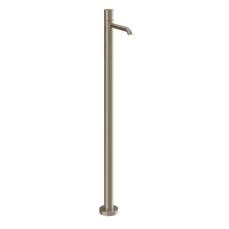 Gessi Habito Unito Parte esterna miscelatore lavabo a terra ambientato su piano bagno con accessori