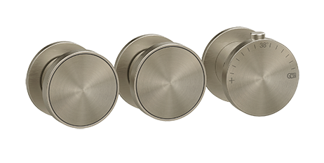 Parte esterna miscelatore termostatico a parete 2 uscite indipendenti brushed brass pvd origini 66334 gessi