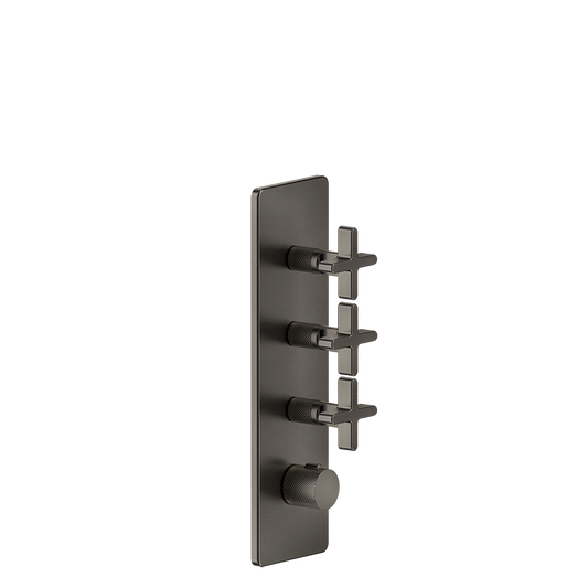 Parte esterna miscelatore termostatico alta portata a parete parte incasso non inclusa black xl inciso 58226 gessi