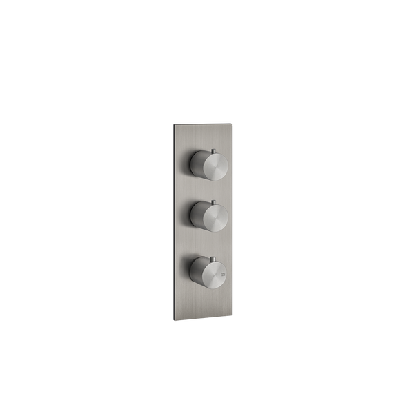 Parte esterna miscelatore termostatico alta portata a parete steel brushed 239 parte incasso non inclusa 54514 gessi
