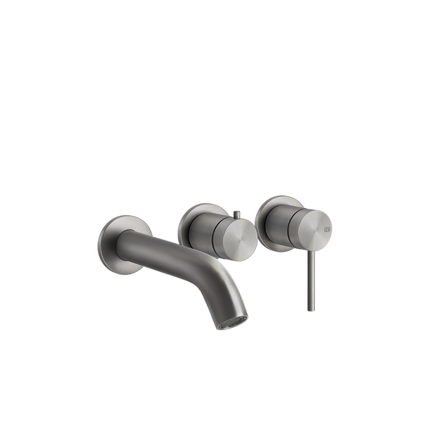 Bath316 Gessi Parte esterna miscelatore vasca con deviatore e bocca parte incasso non inclusa Steel brushed