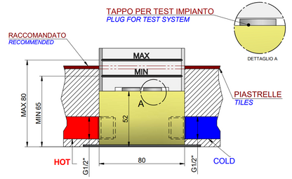 Treemme Parte incasso miscelatore vasca e lavabo a pavimento in ottone RWIT5703ZZ07