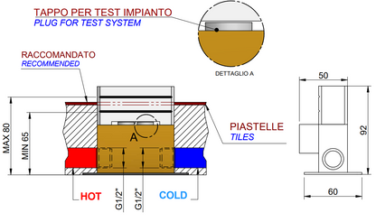 Treemme Parte incasso miscelatore vasca e lavabo a pavimento in ottone RWIT7003ZZ09