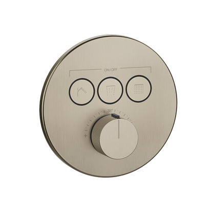 Parti esterne per miscelatore doccia termostatico a tre funzioni simultanee brushed brass pvd hi fi 38716 gessi