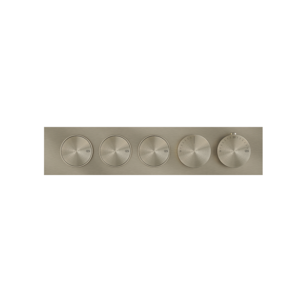 Parti esterne per miscelatore termostatico a tre funzioni indipendenti parti incasso non inclusa brass brushed 66224 gessi