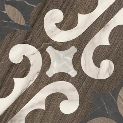Pavimento 20x20 con decoro Effetto Legno In Gres posata in ambiente arredato, dettaglio della venatura