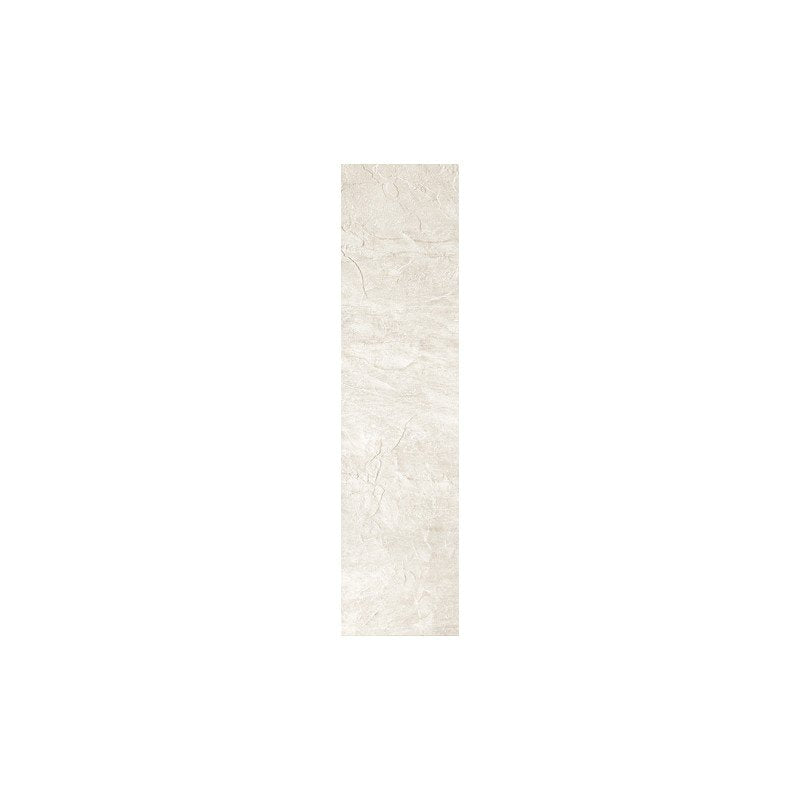 Pavimento 20x80 in gres porcellanato 9 mm rettificato blanc, superficie e texture ravvicinata del gres