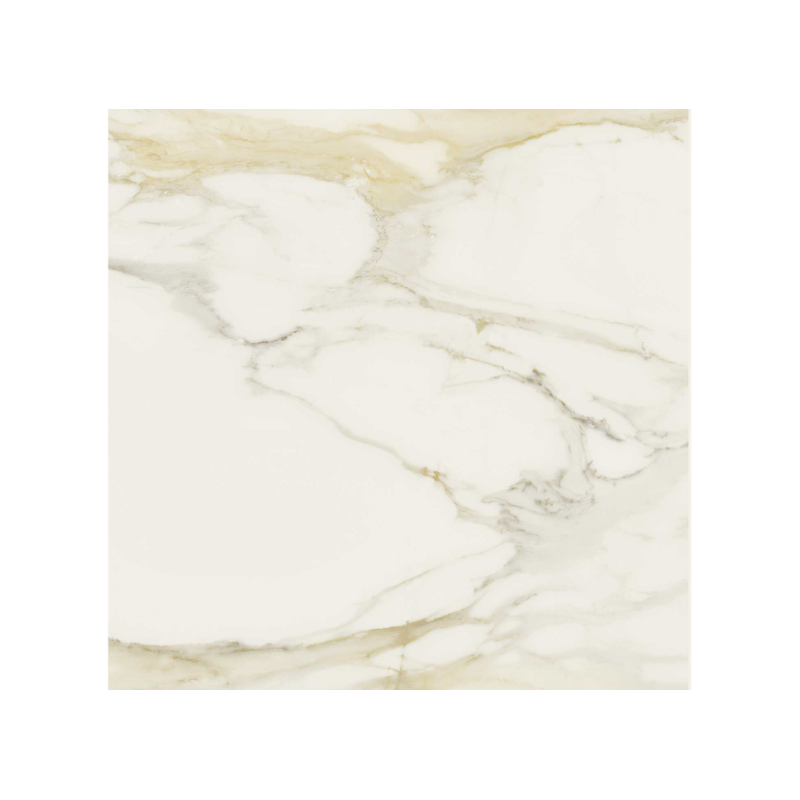 Pavimento rivestimento 120x120 in gres porcellanato 6 mm CALACATTA ORO GLOSSY, superficie e texture ravvicinata del gres