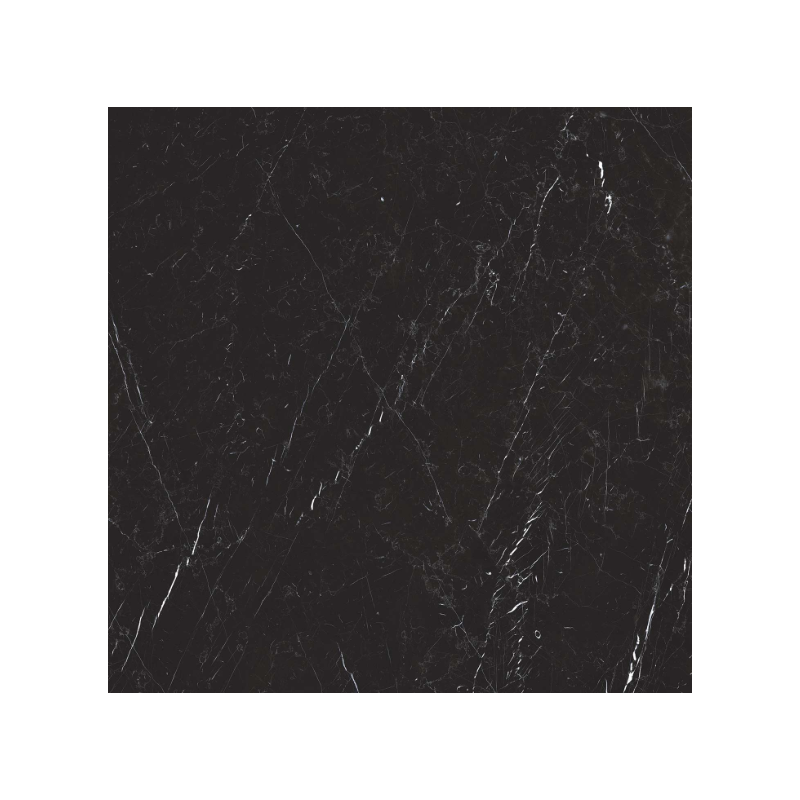 Pavimento rivestimento 120x120 in gres porcellanato 6 mm Nero Marquinia, superficie e texture ravvicinata del gres