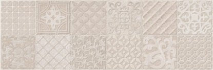 Rivestimento decorativo 25x76 in pasta bianca rettificato 9mm struttura 3D carving avorio Ragno Creek