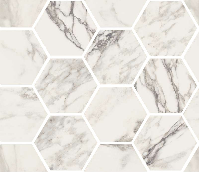 Pavimento rivestimento 300X345 mm Esagonale Effetto Marmo Arabescato Kry in gres porcellanato e ceramica, superficie e...