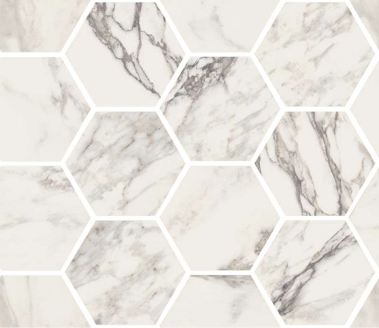 Pavimento rivestimento 300X345 mm Esagonale Effetto Marmo Arabescato Kry in gres porcellanato e ceramica, superficie e...