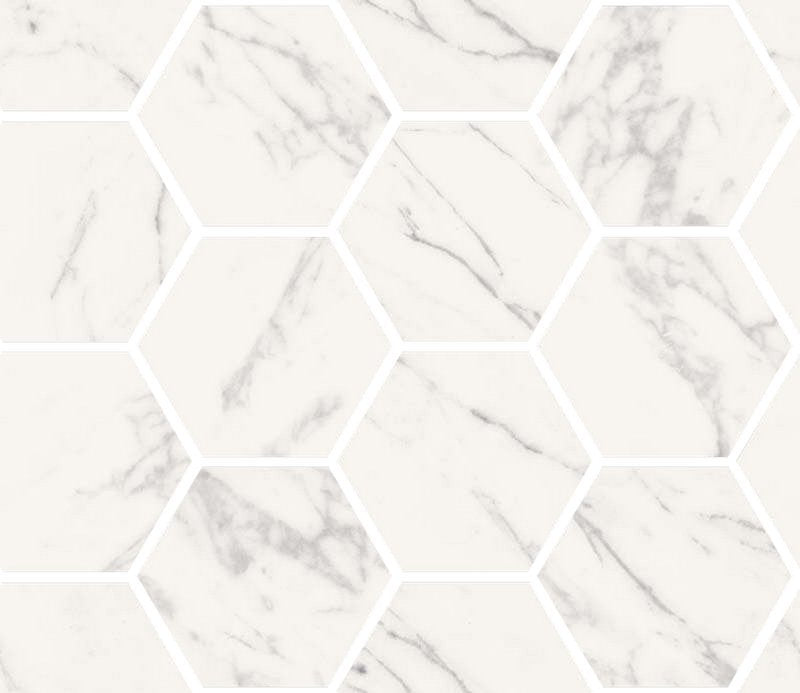 Pavimento rivestimento 300x345 mm esagonale Effetto Marmo Venatino Kry in gres porcellanato e ceramica, superficie e...