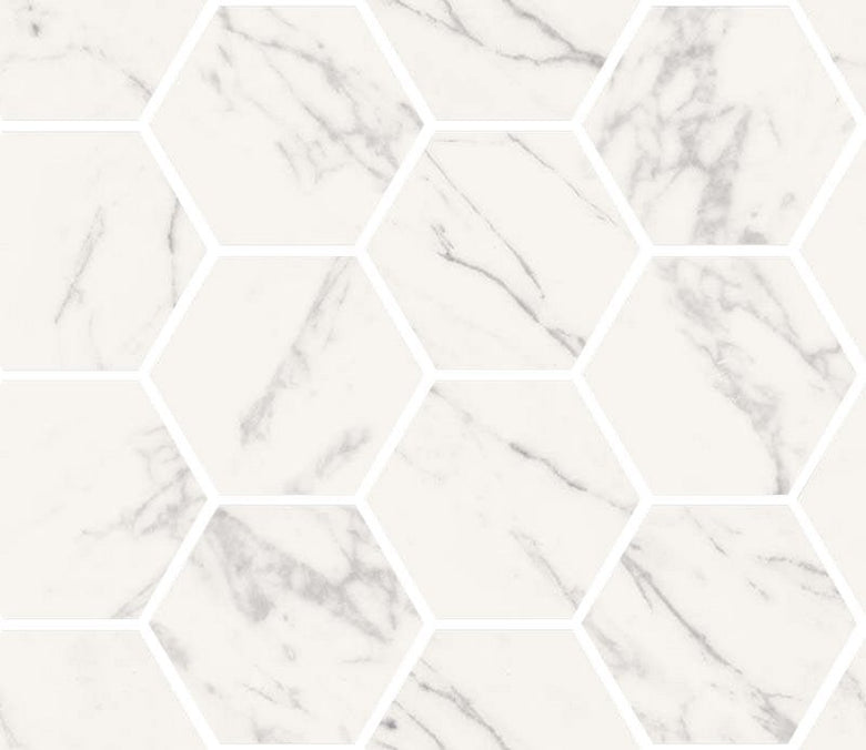 Pavimento rivestimento 300x345 mm esagonale Effetto Marmo Venatino Kry in gres porcellanato e ceramica, superficie e...